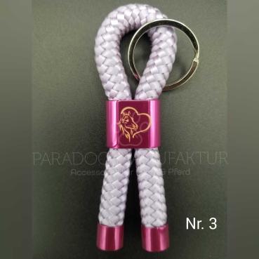 Schlüsselanhänger "Herz-Pferd" - Schlaufe Candy Pink