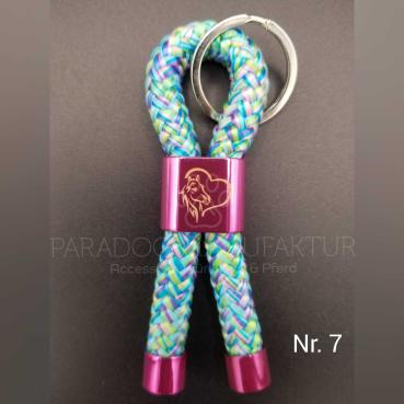 Schlüsselanhänger "Herz-Pferd" - Schlaufe Candy Pink