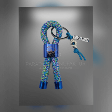 Schlüsselanhänger "Herz-Pferd" - Schlaufe Candy Blau