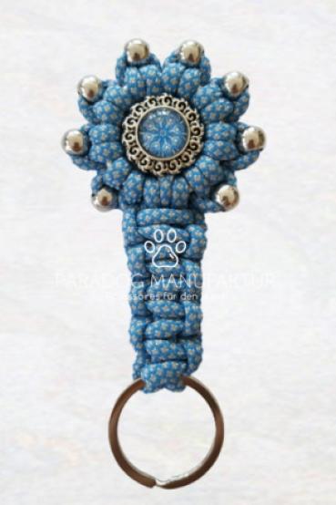 Mandela - Stein silber/blau gemustert 12mm