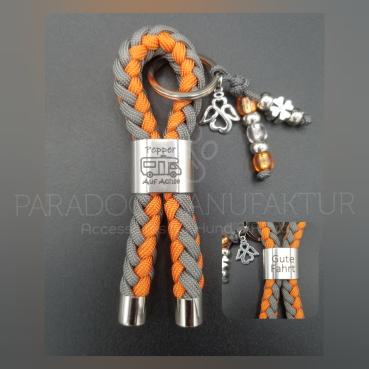 Schlüsselanhänger "PEPPER" mit Paracord - Schlaufe Silber