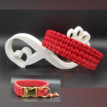 Halsband/Leinen - Set "Golden Red"
